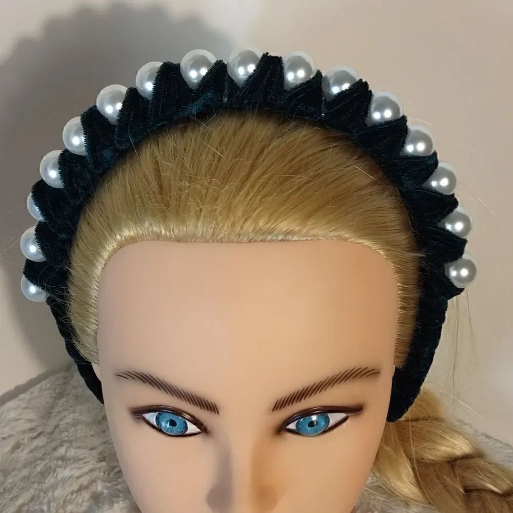 Dark Green With Large Pearl Headband